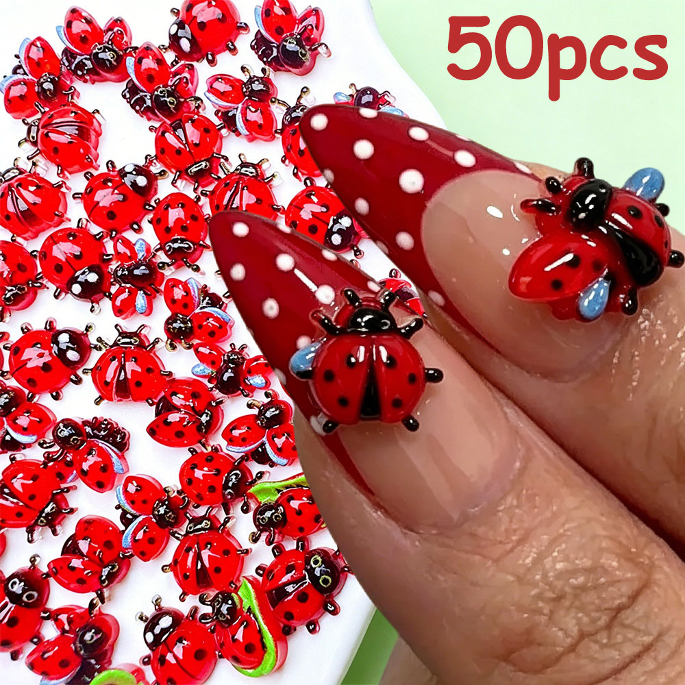 Art Craft Ladybug - 50 Peças de Decorações de Unhas