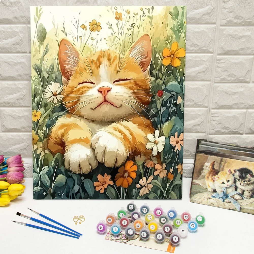 Tv Art And Craft - Pintura por Números Gato DIY: Kit
