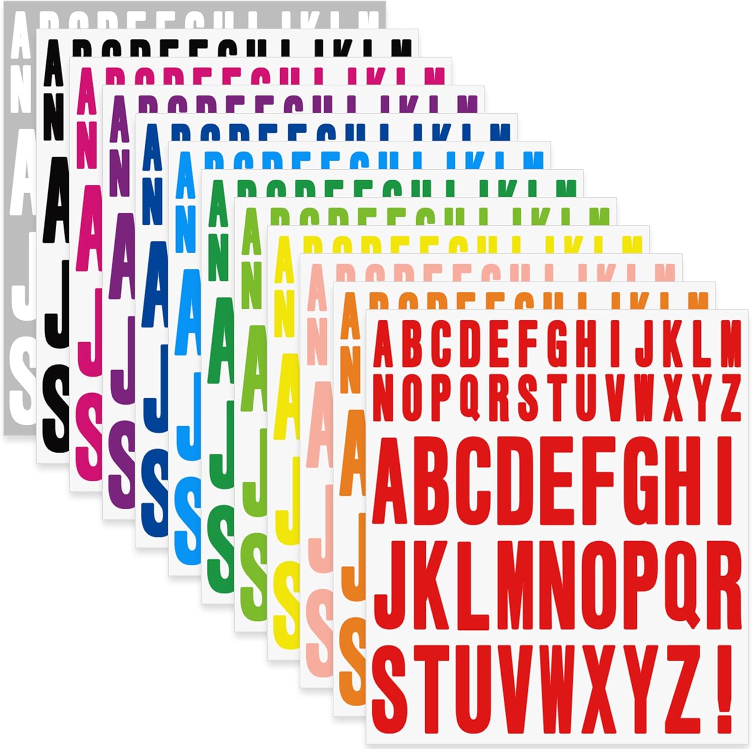 Art And Craft Letter Z - 12 folhas de adesivos de letras