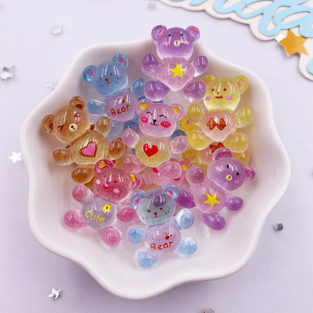 Tv Art And Craft - 20 pçs resina glitter kawaii colorido