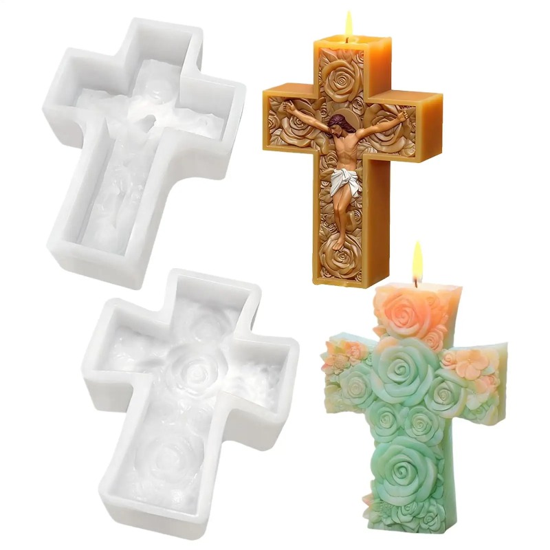 Art Craft Things - Flor cruz jesus silicone vela molde