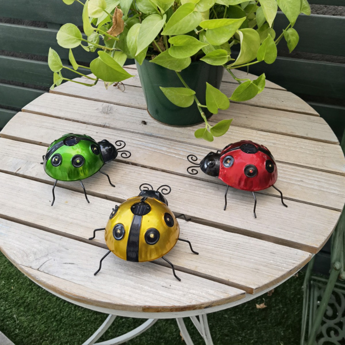 Art Craft Ladybug - Nova arte de ferro solar joaninha
