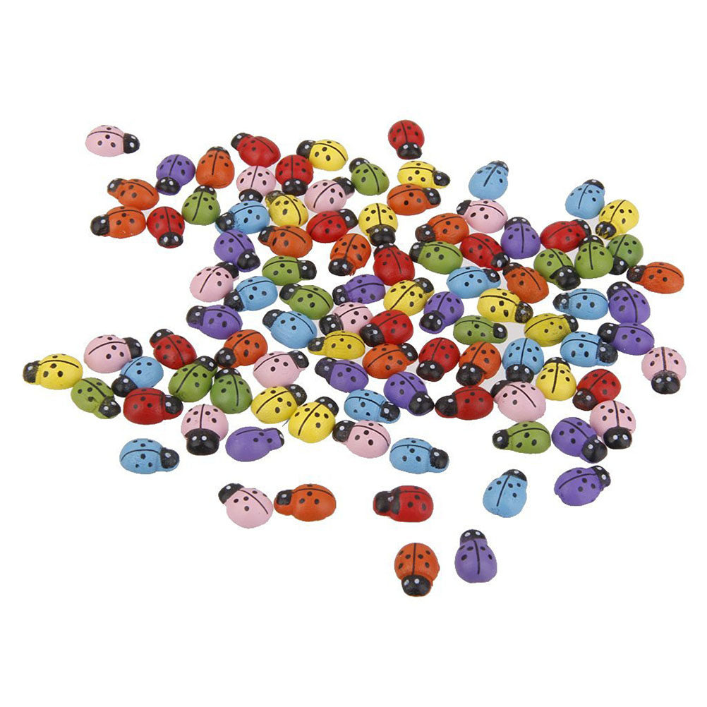Art Craft Ladybug - 100 Peças de Miniaturas de Joaninhas