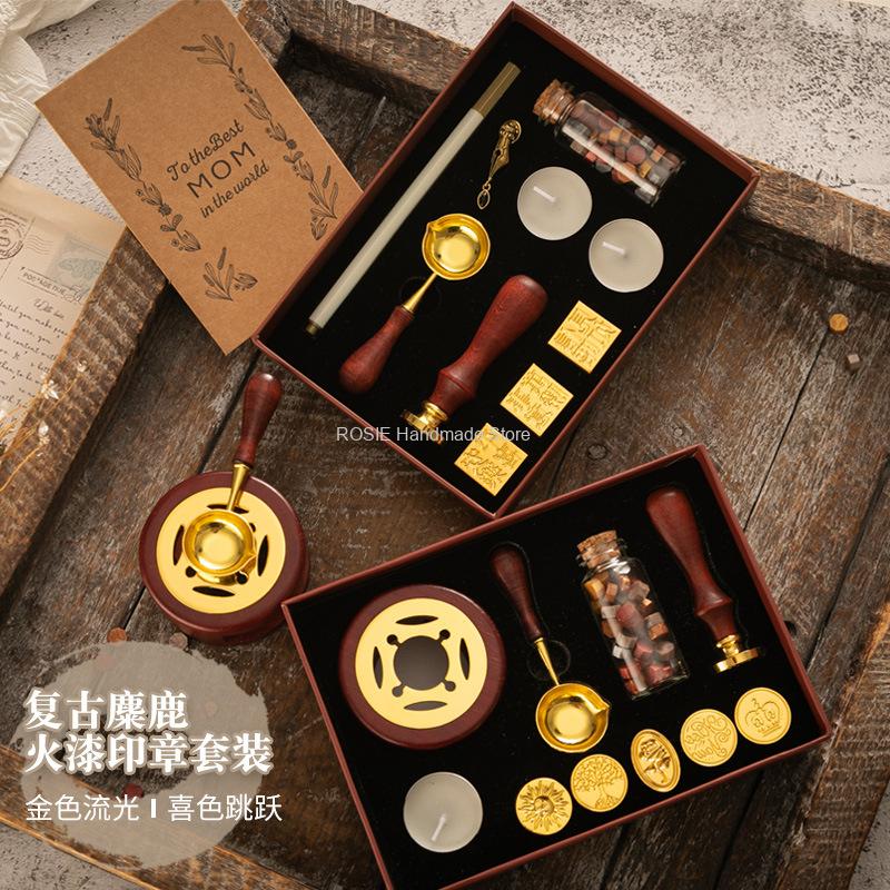 Batik Wax Kit - Lacado cera selo Stamp Set, selagem