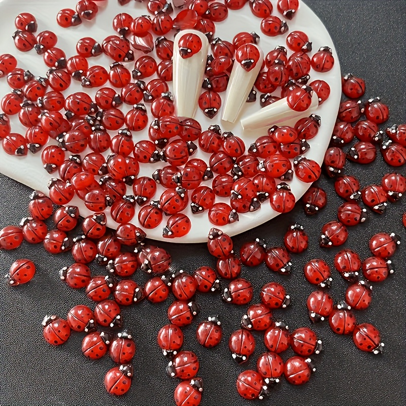 Art Craft Ladybug - 100pcs Joaninhas de Resina que Brilham