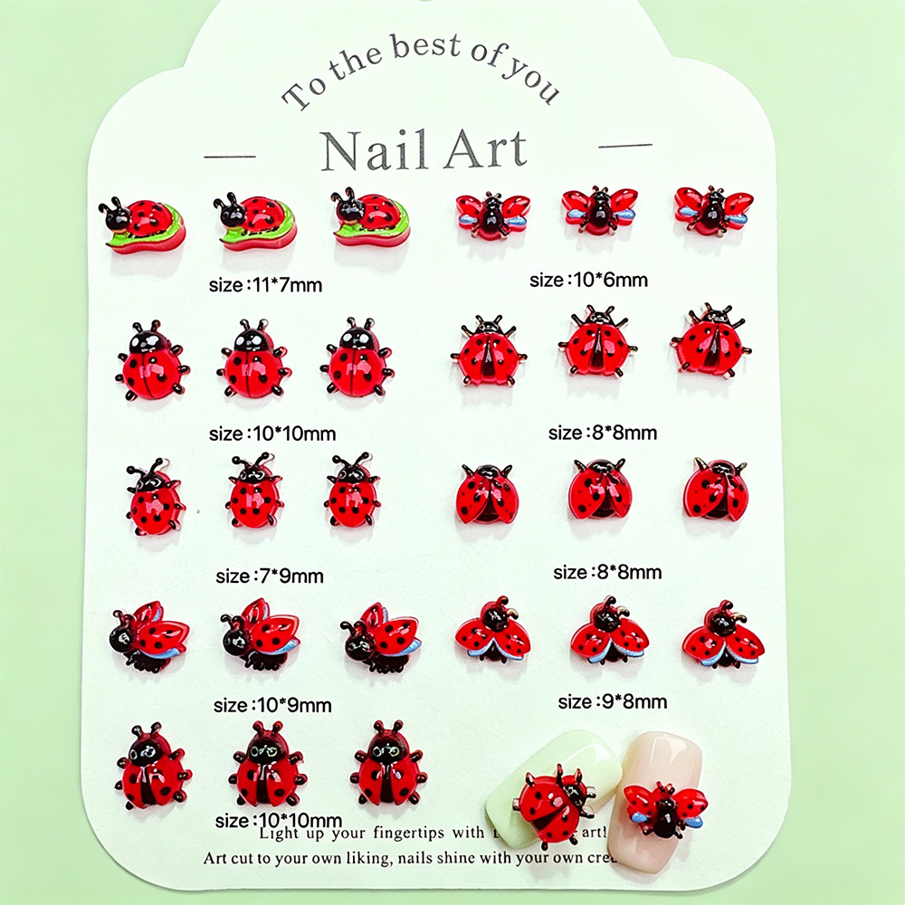 50 Peças de Decorações de Unha - Art Craft Ladybug avaliação e preço
