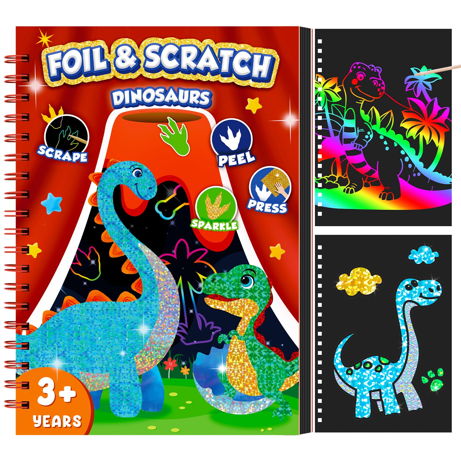 Livro de arte de arranhões de  - Art Craft Dinosaur avaliação e preço