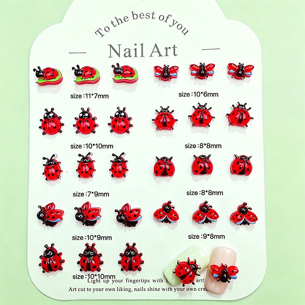 50 Peças de Decorações 3D para - Art Craft Ladybug avaliação e preço