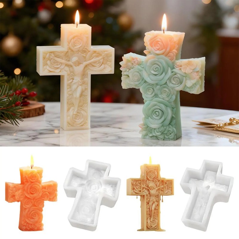 Flor cruz jesus silicone vela  - Art Craft Things avaliação e preço