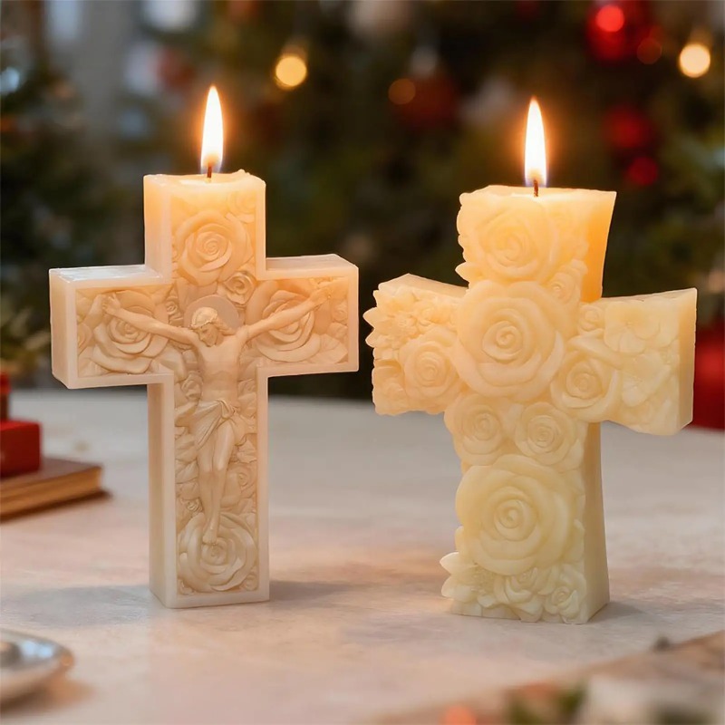 Flor cruz jesus silicone vela  - Art Craft Things avaliação e preço