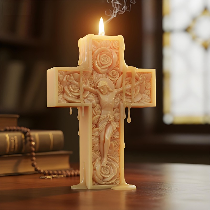 Flor cruz jesus silicone vela  - Art Craft Things avaliação e preço