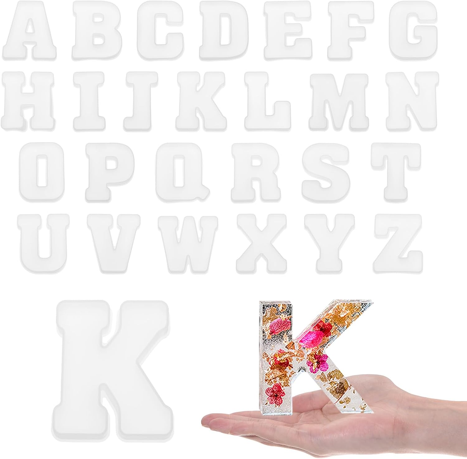 26 peças de moldes de resina p - Art And Craft Letter Z avaliação e preço