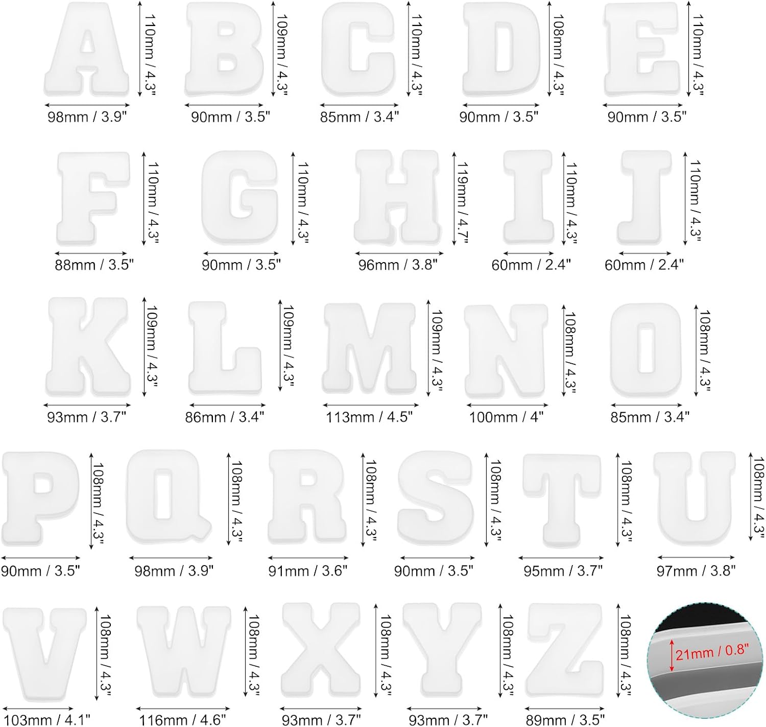 26 peças de moldes de resina p - Art And Craft Letter Z avaliação e preço