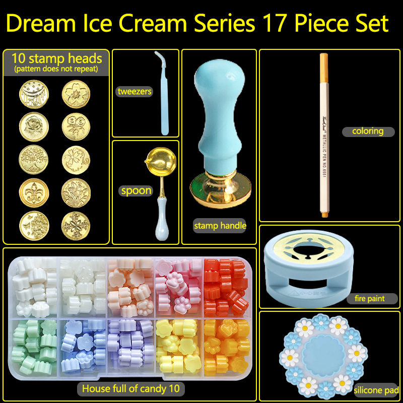 17pc/1 conjunto kit de selo de - Batik Wax Kit avaliação e preço